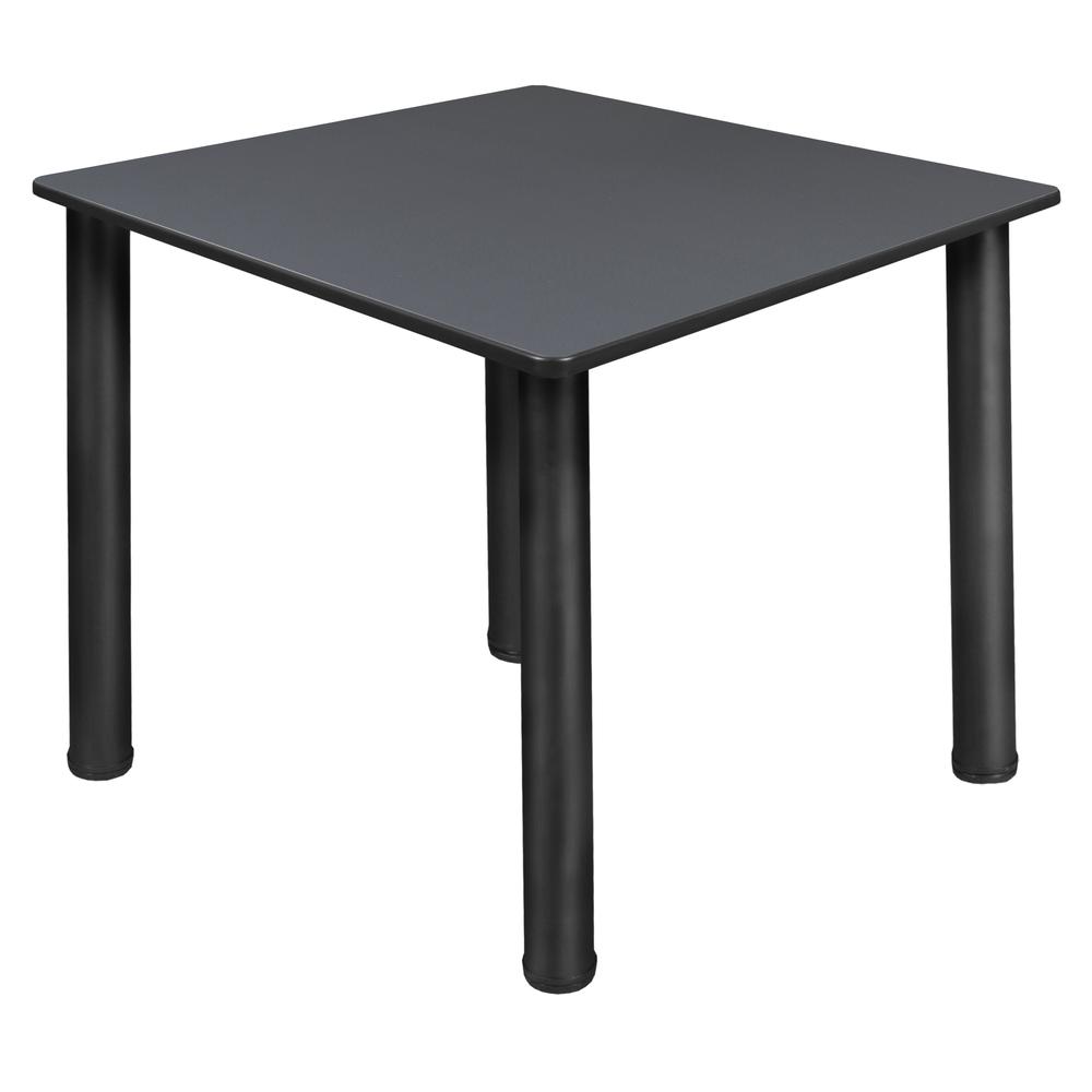 Kee 36" Square Slim Table - Grey/ Black. Picture 1