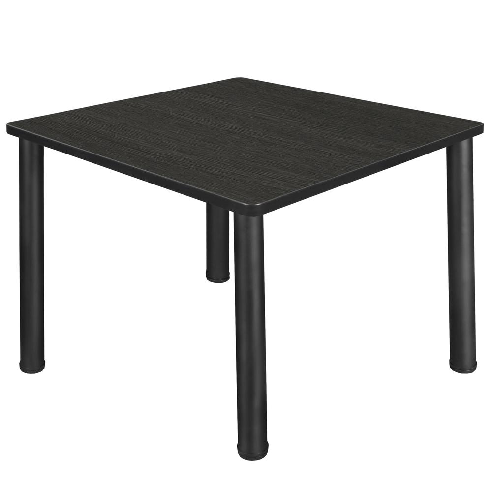 Kee 36" Square Breakroom Table- Ash Grey/ Black. Picture 1