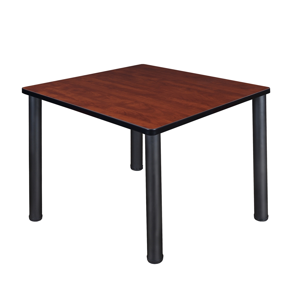 Kee 36" Square Breakroom Table- Cherry/ Black. Picture 1