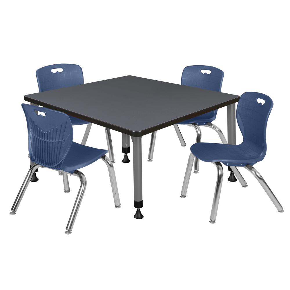 Regency Kee 36 in. Square Adjustable Classroom Table. Picture 1