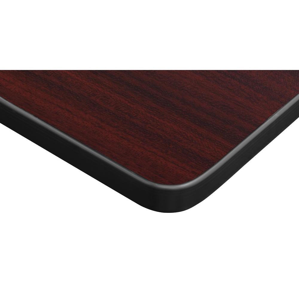 Kee 36" Square Height Adjustable  Mobile Classroom Table - Mahogany. Picture 4