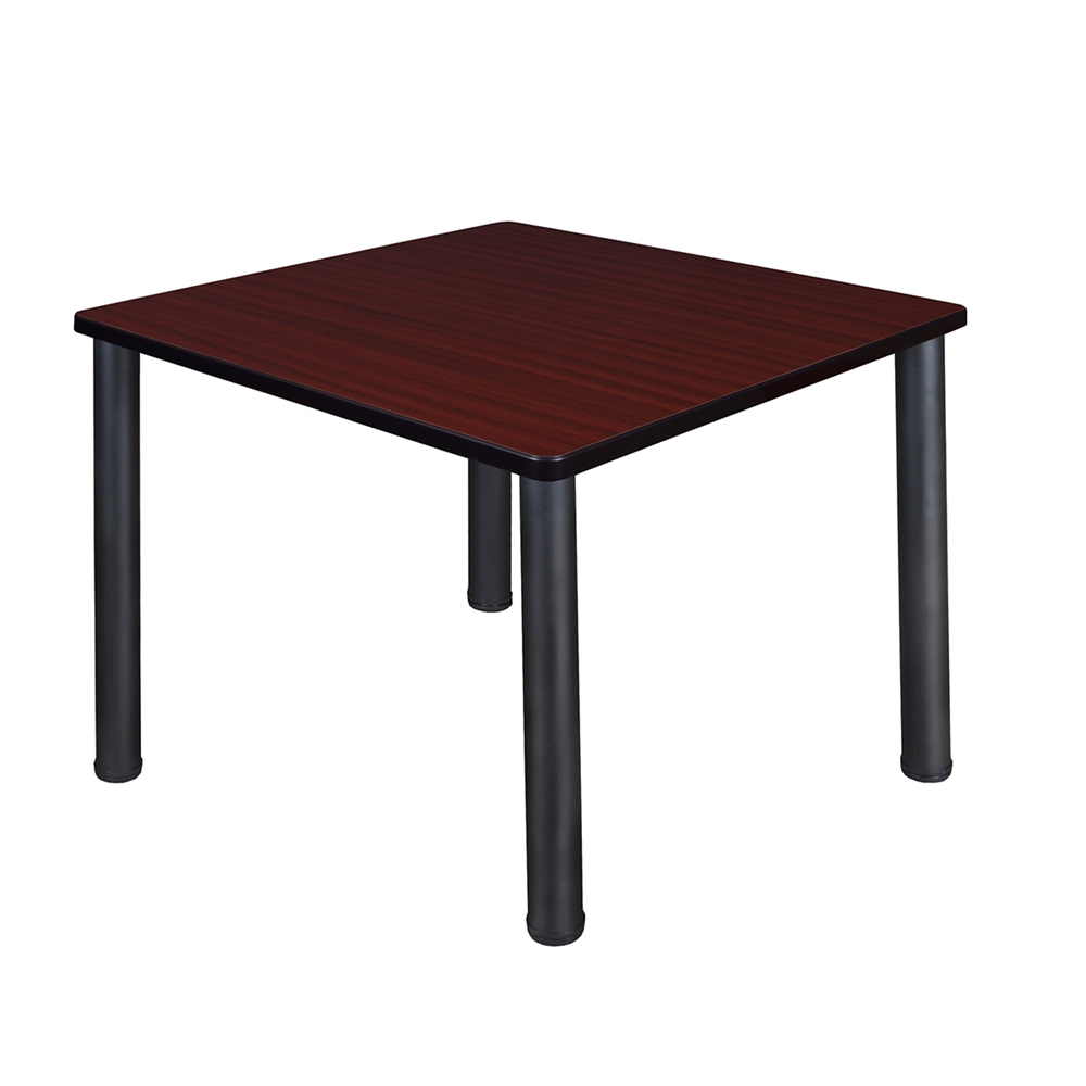 Kee 36" Square Breakroom Table- Mahogany/ Black. Picture 1