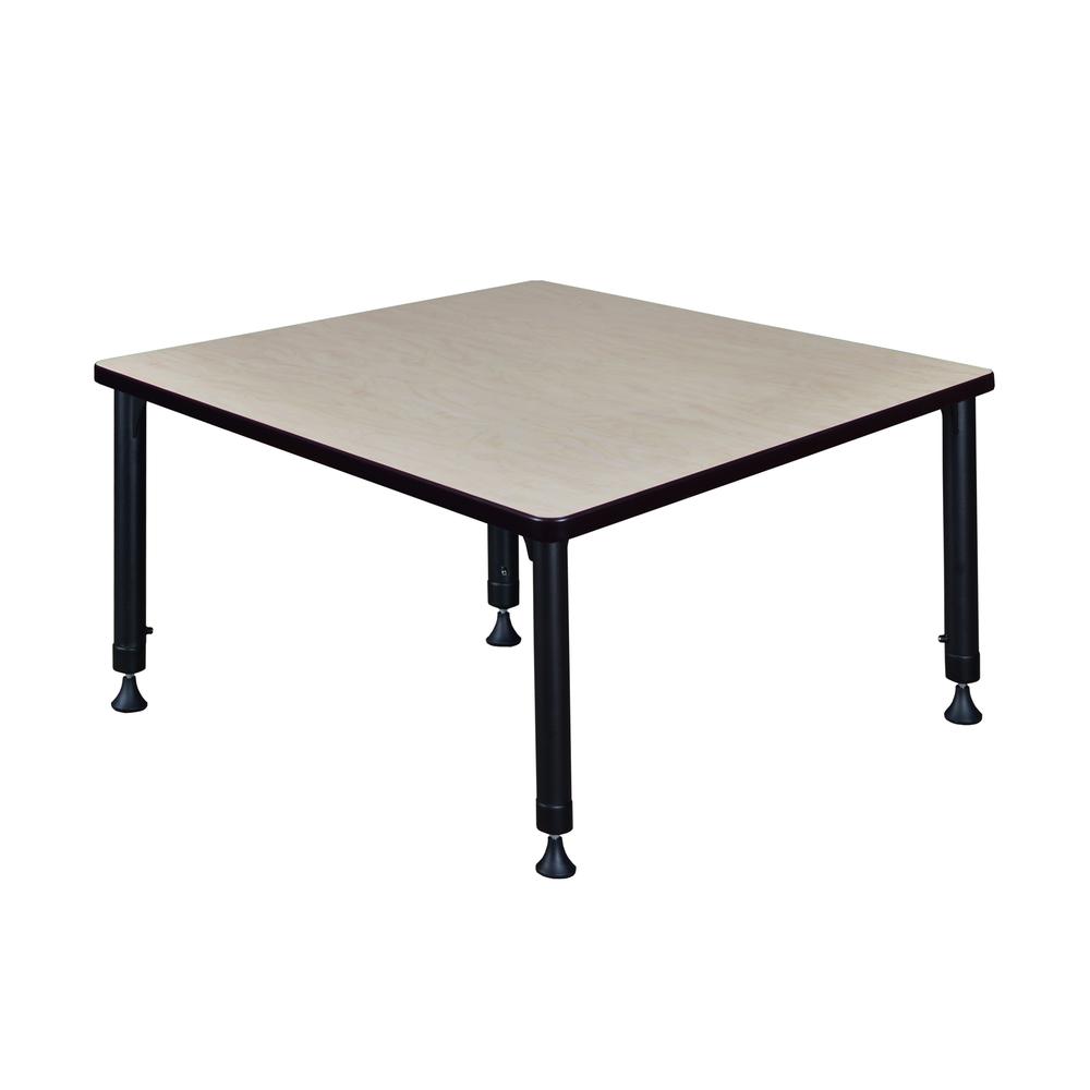 Kee 36" Square Height Adjustable Classroom Table - Maple. Picture 2