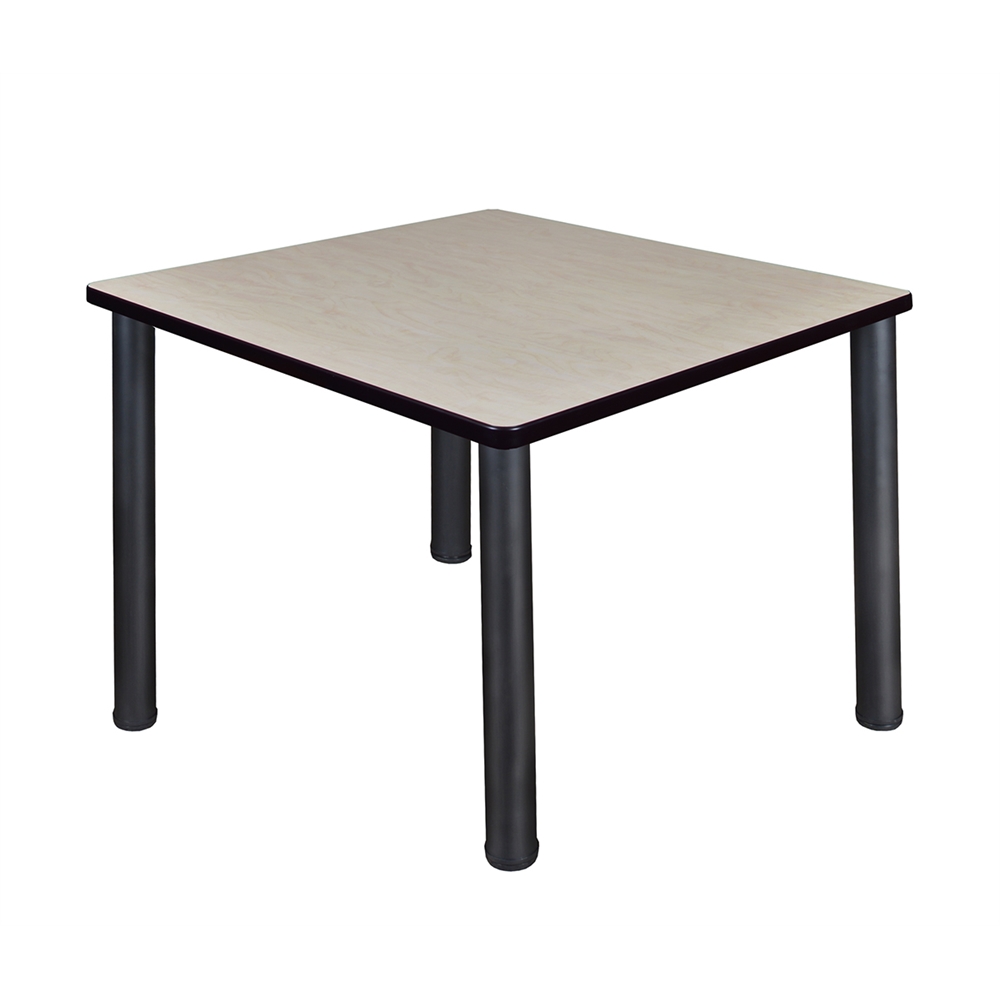 Kee 36" Square Breakroom Table- Maple/ Black. Picture 1