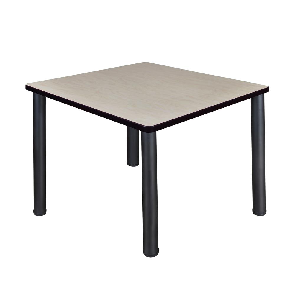 Kee 36" Square Breakroom Table- Maple/ Black. Picture 1