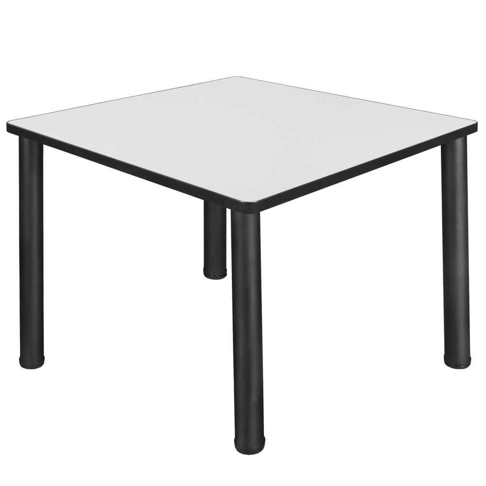 Kee 36" Square Breakroom Table- White/ Black. Picture 1