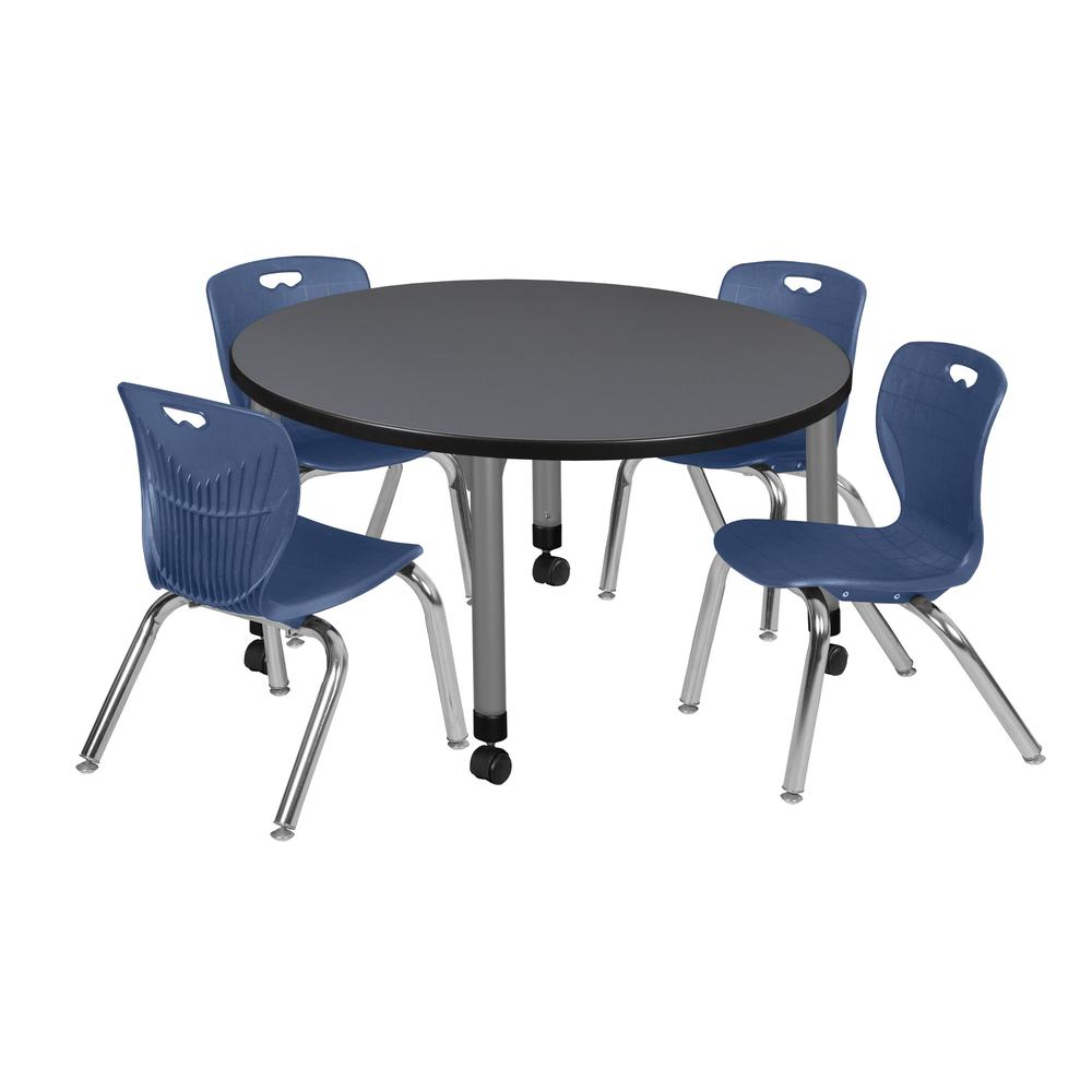 Regency Kee 36 in. Round Adjustable Classroom Table. Picture 1
