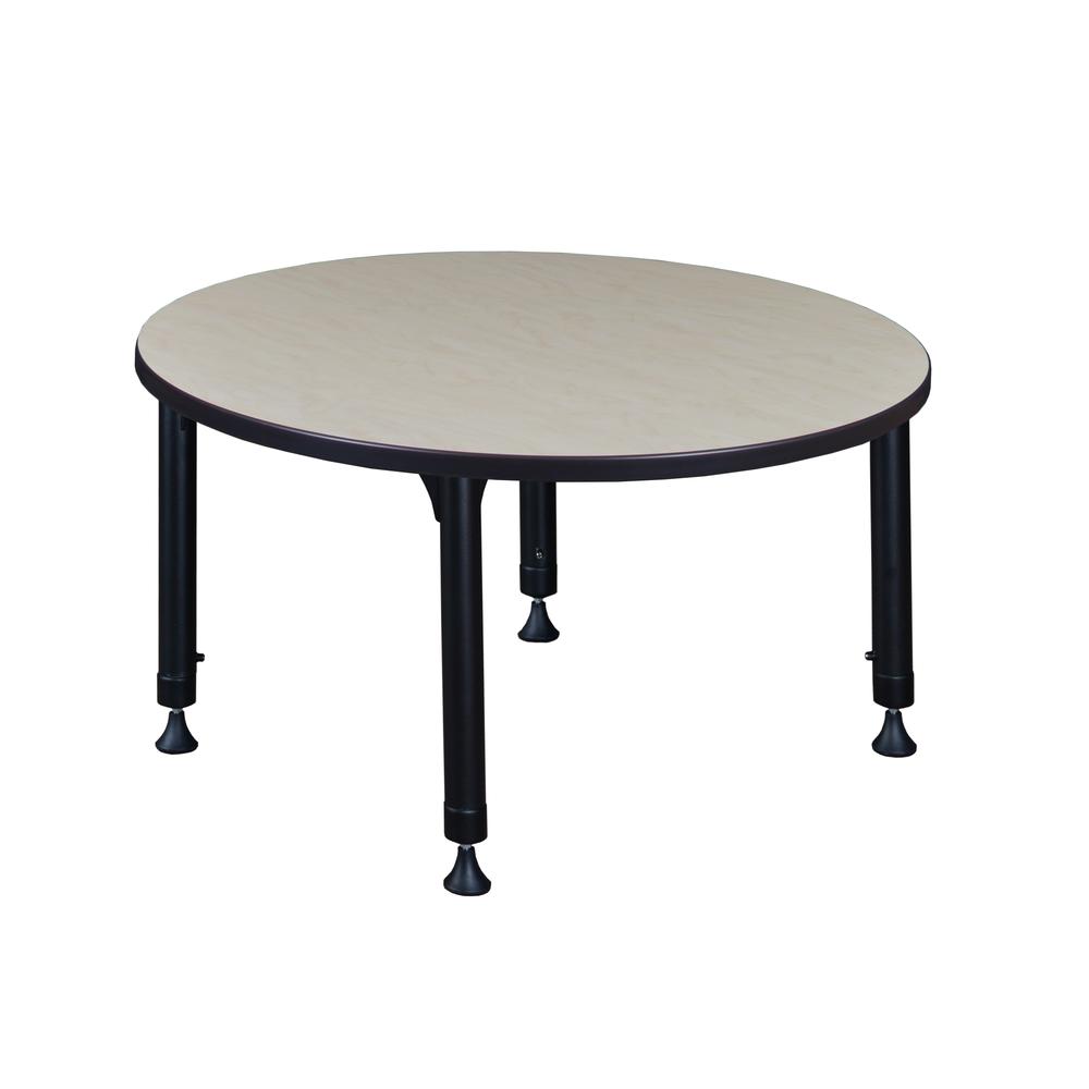 Kee 36" Round Height Adjustable Classroom Table - Maple. Picture 2