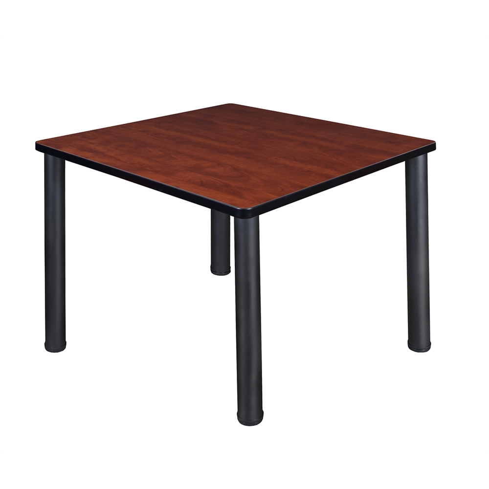 Kee 42" Square Breakroom Table- Cherry/ Black. Picture 1