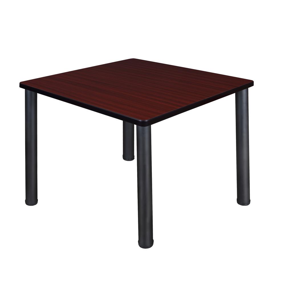 Kee 42" Square Breakroom Table- Mahogany/ Black. Picture 1
