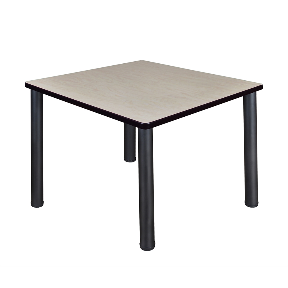 Kee 42" Square Breakroom Table- Maple/ Black. Picture 1