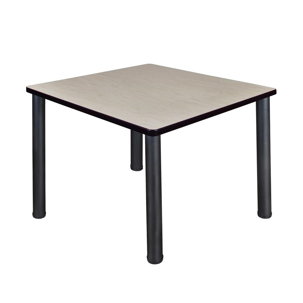 Kee 42" Square Breakroom Table- Maple/ Black. Picture 1