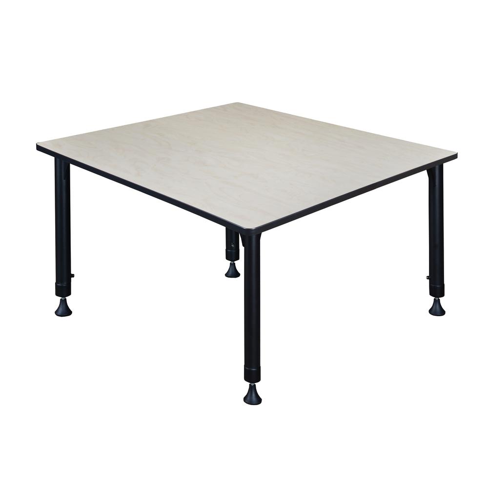Kee 48" Square Height Adjustable Classroom Table - Maple. Picture 2