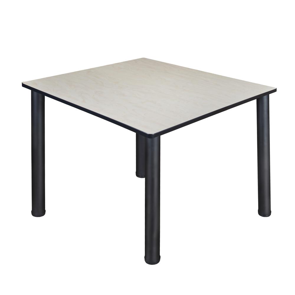 Kee 48" Square Breakroom Table- Maple/ Black. Picture 1