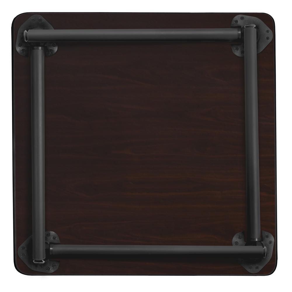 Kee 30" Square Folding Breakroom Table- Mahogany/ Black. Picture 5