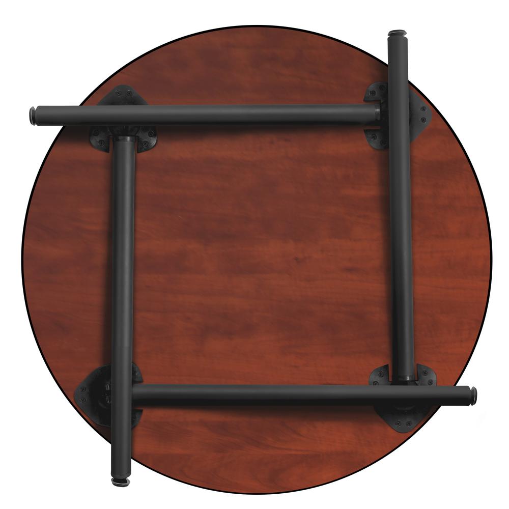 Kee 30" Round Folding Breakroom Table- Maple/ Black. Picture 5