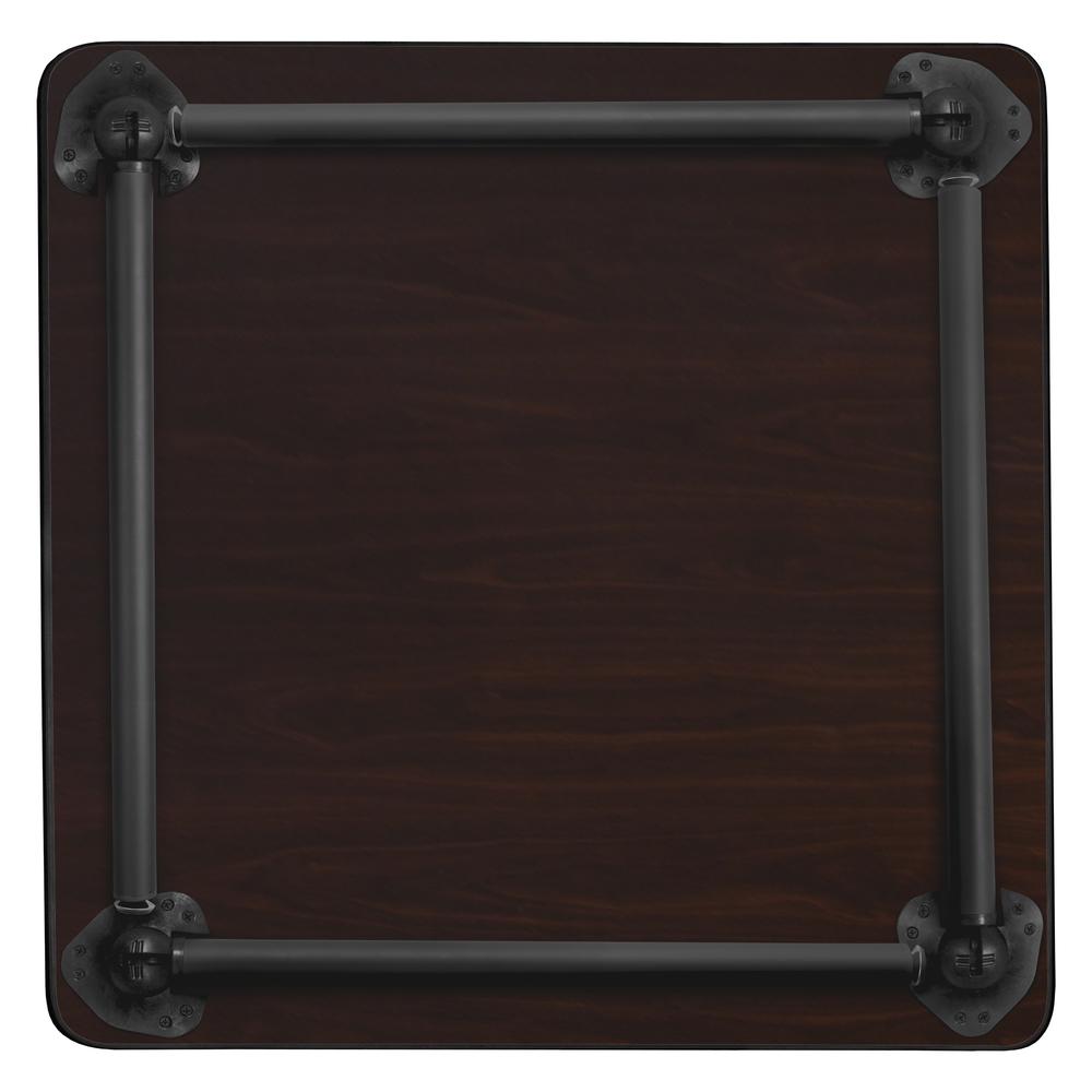 Kee 36" Square Folding Breakroom Table- Mahogany/ Black. Picture 5