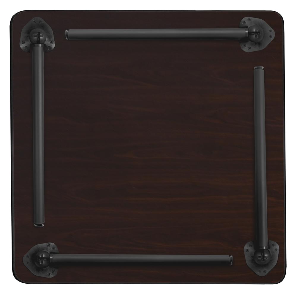 Kee 48" Square Folding Breakroom Table- Mahogany/ Black. Picture 5