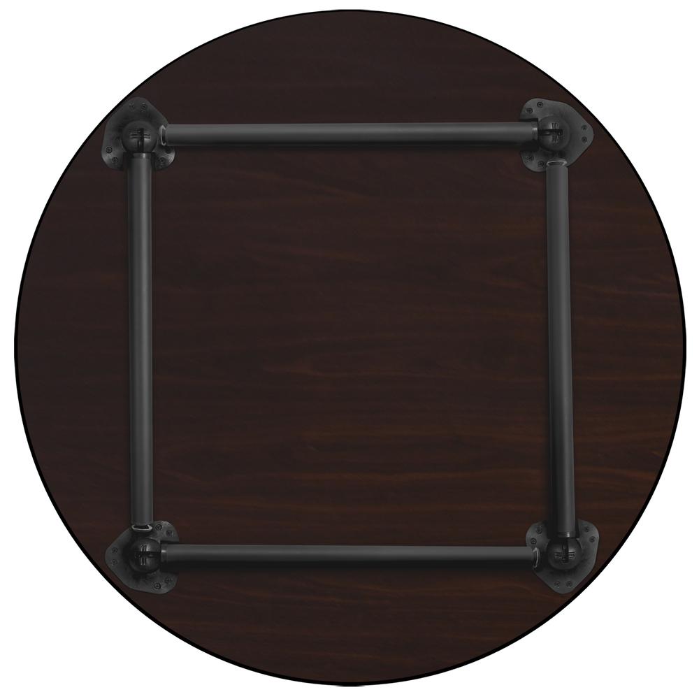 Kee 48" Round Folding Breakroom Table- Mahogany/ Black. Picture 5