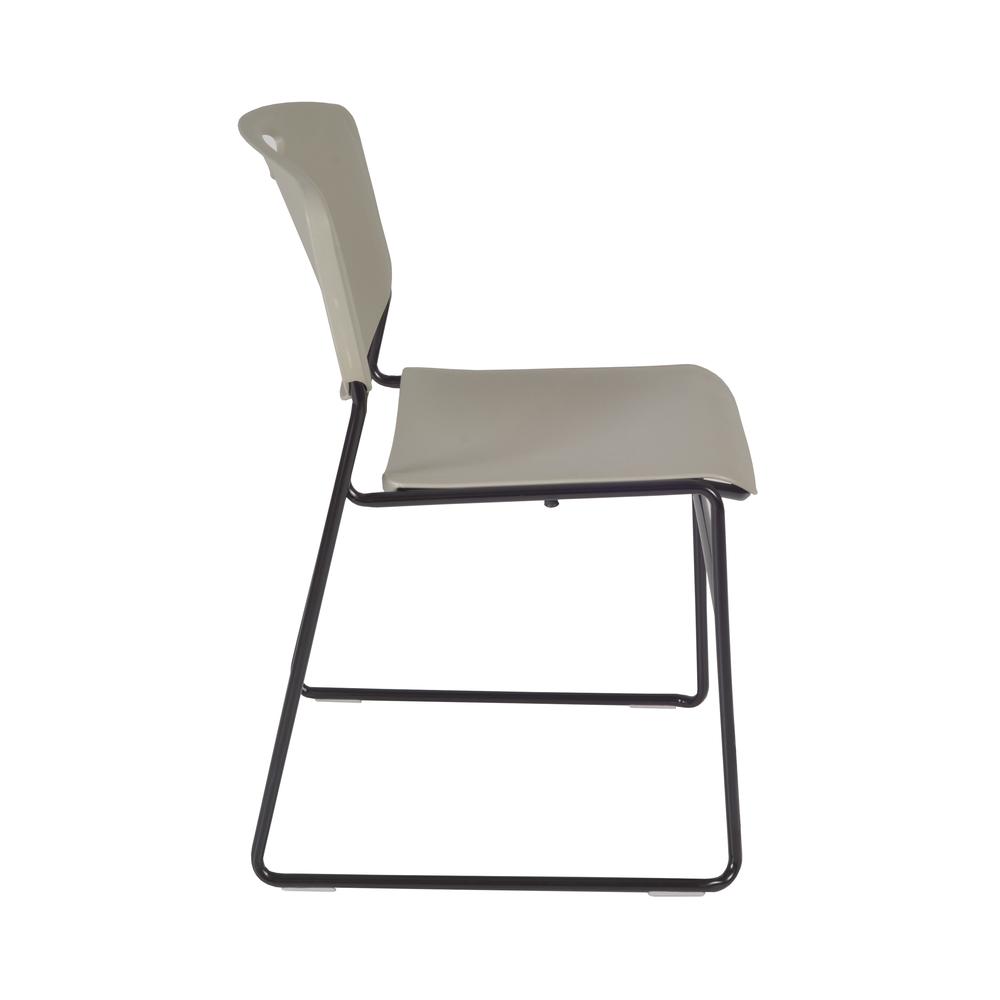 Regency Kahlo 30 in. Square Breakroom Table- Ash Grey Top, Black Base & 4 Zeng Stack Chairs- Grey. Picture 5