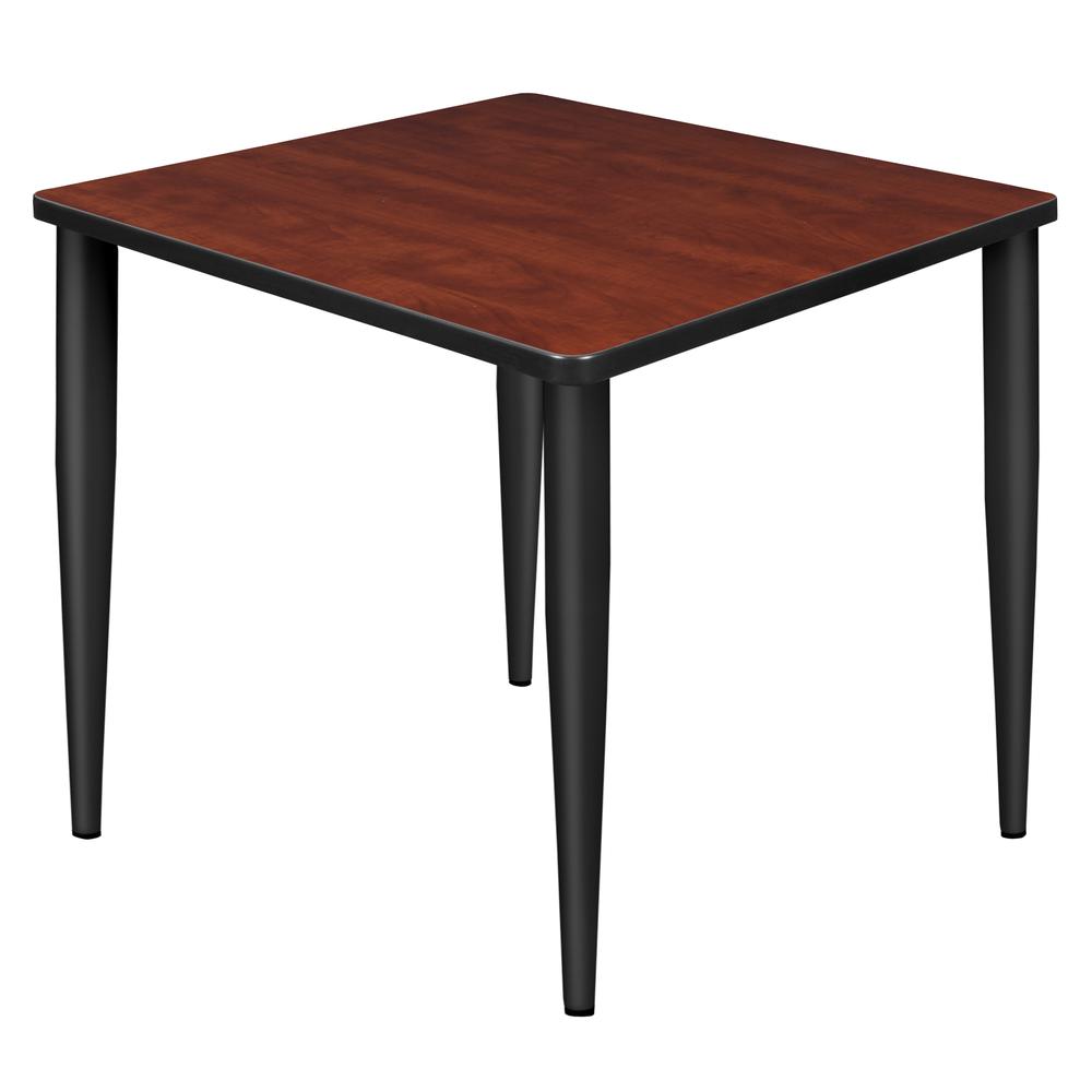 Kahlo 30" Square Tapered Leg Table- Cherry/ Black. Picture 1