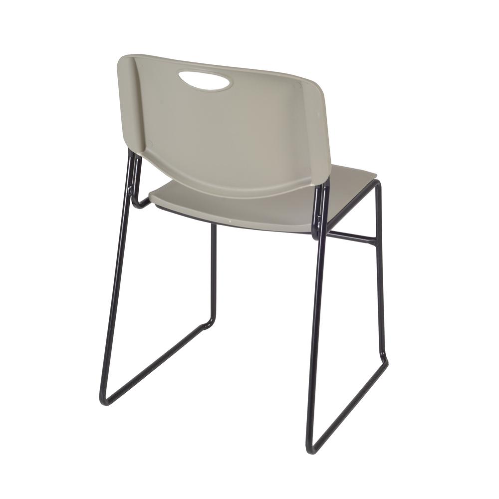 Regency Kahlo 30 in. Square Breakroom Table- Grey Top, Black Base & 4 Zeng Stack Chairs- Grey. Picture 6