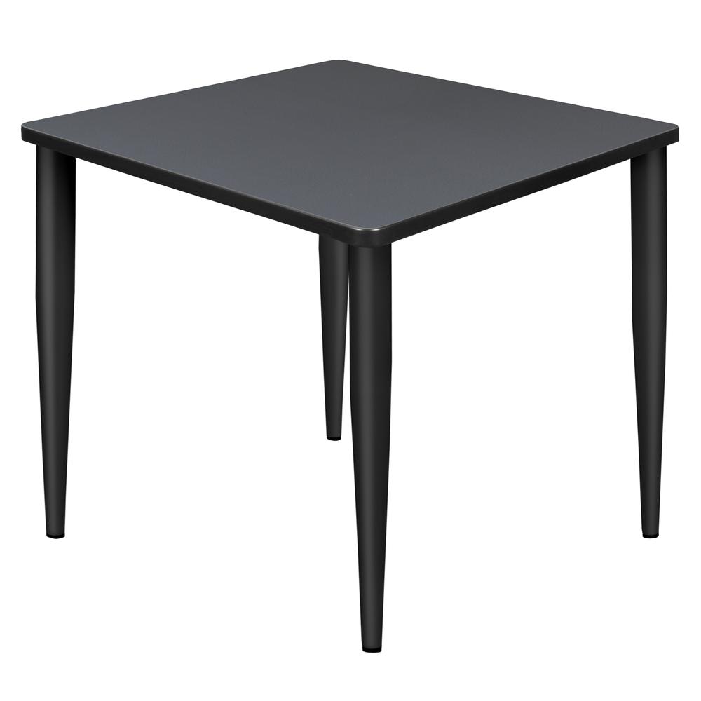 Kahlo 30" Square Tapered Leg Table- Grey/ Black. Picture 1