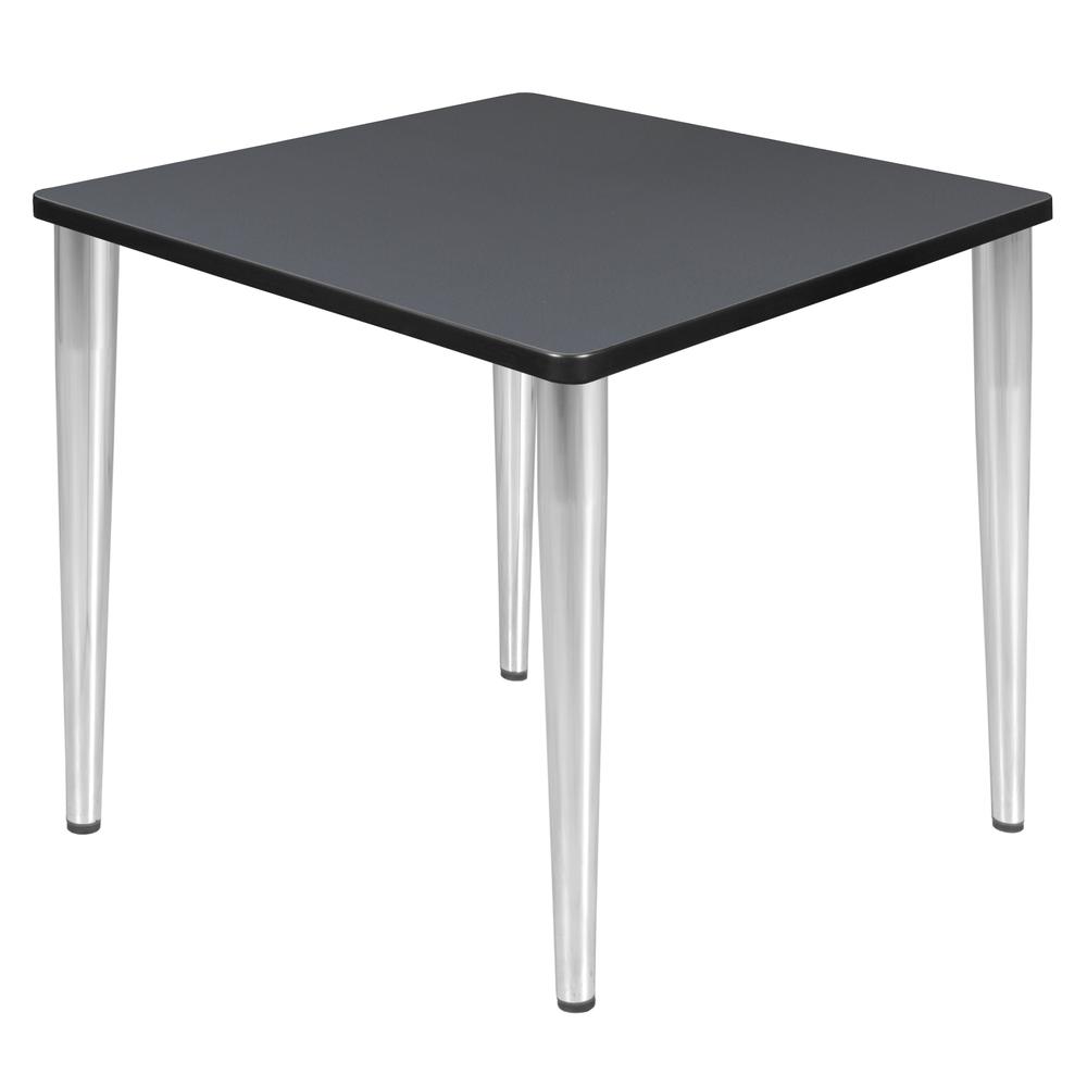 Kahlo 30" Square Tapered Leg Table- Grey/ Chrome. Picture 1