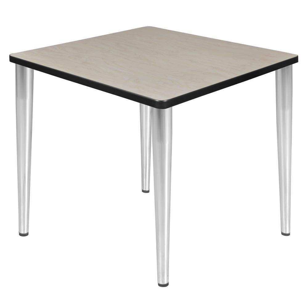 Kahlo 30" Square Tapered Leg Table- Maple/ Chrome. Picture 1