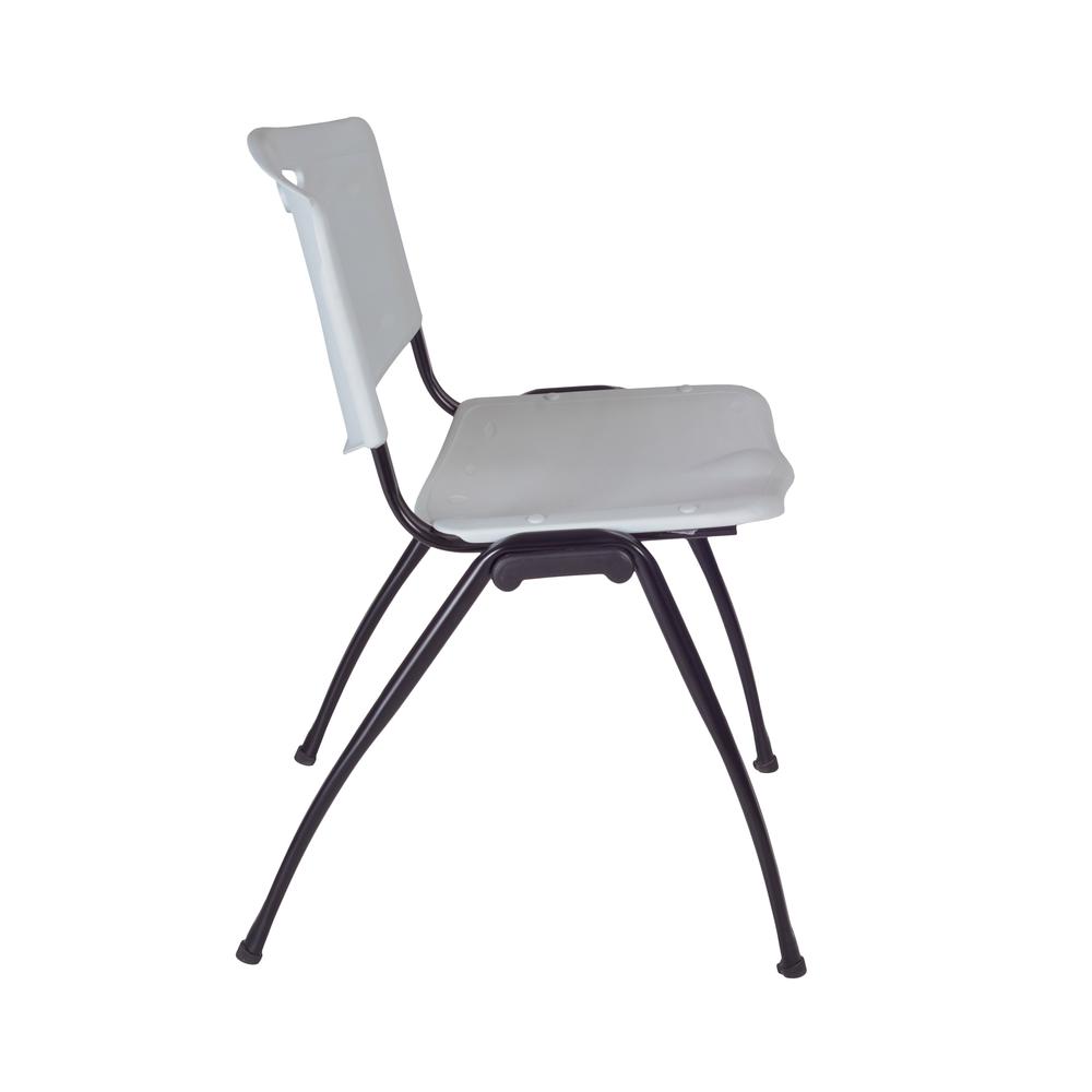 Regency Kahlo 30 in. Square Breakroom Table- White, Black Base & 4 M Stack Chairs- Grey. Picture 5