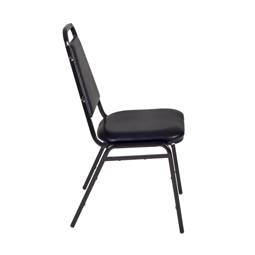Regency Kahlo 36 in. Square Breakroom Table- Ash Grey Top, Black Base & 4 Restaurant Stack Chairs- Black. Picture 5