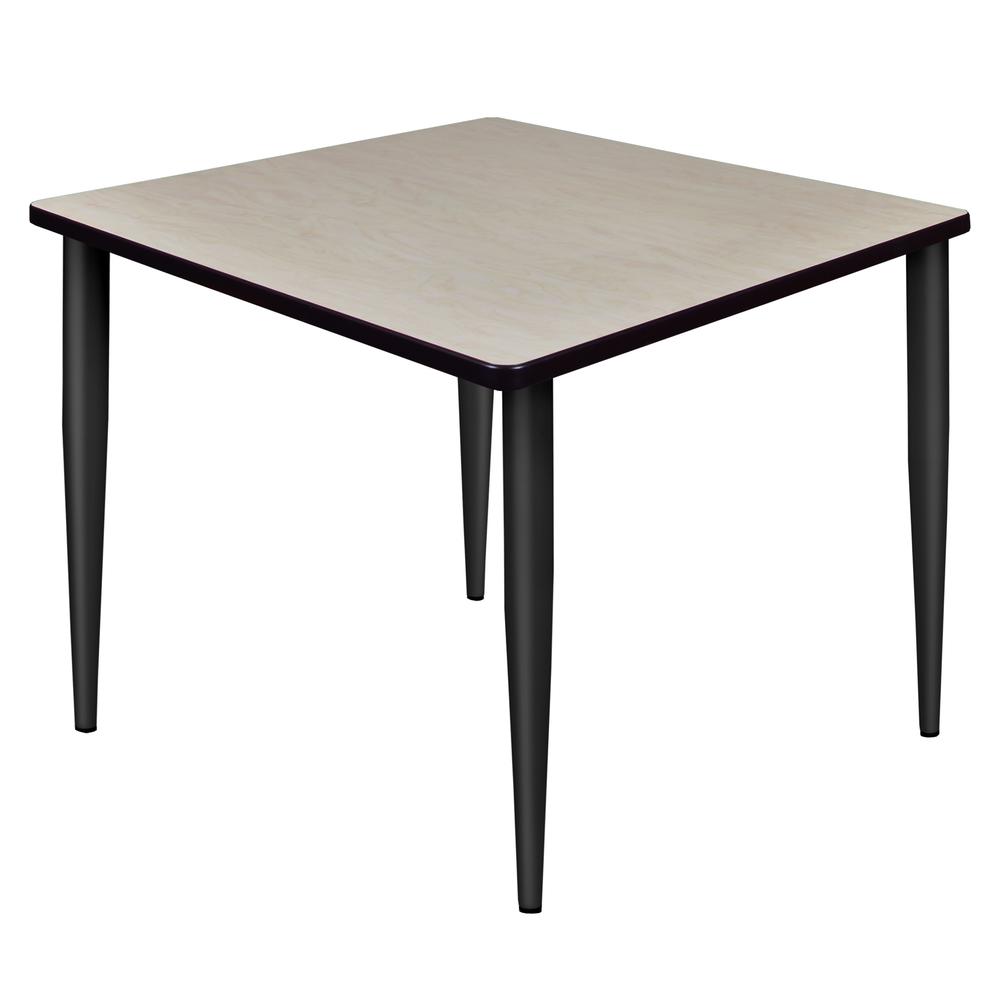 Kahlo 36" Square Tapered Leg Table- Maple/ Black. Picture 1