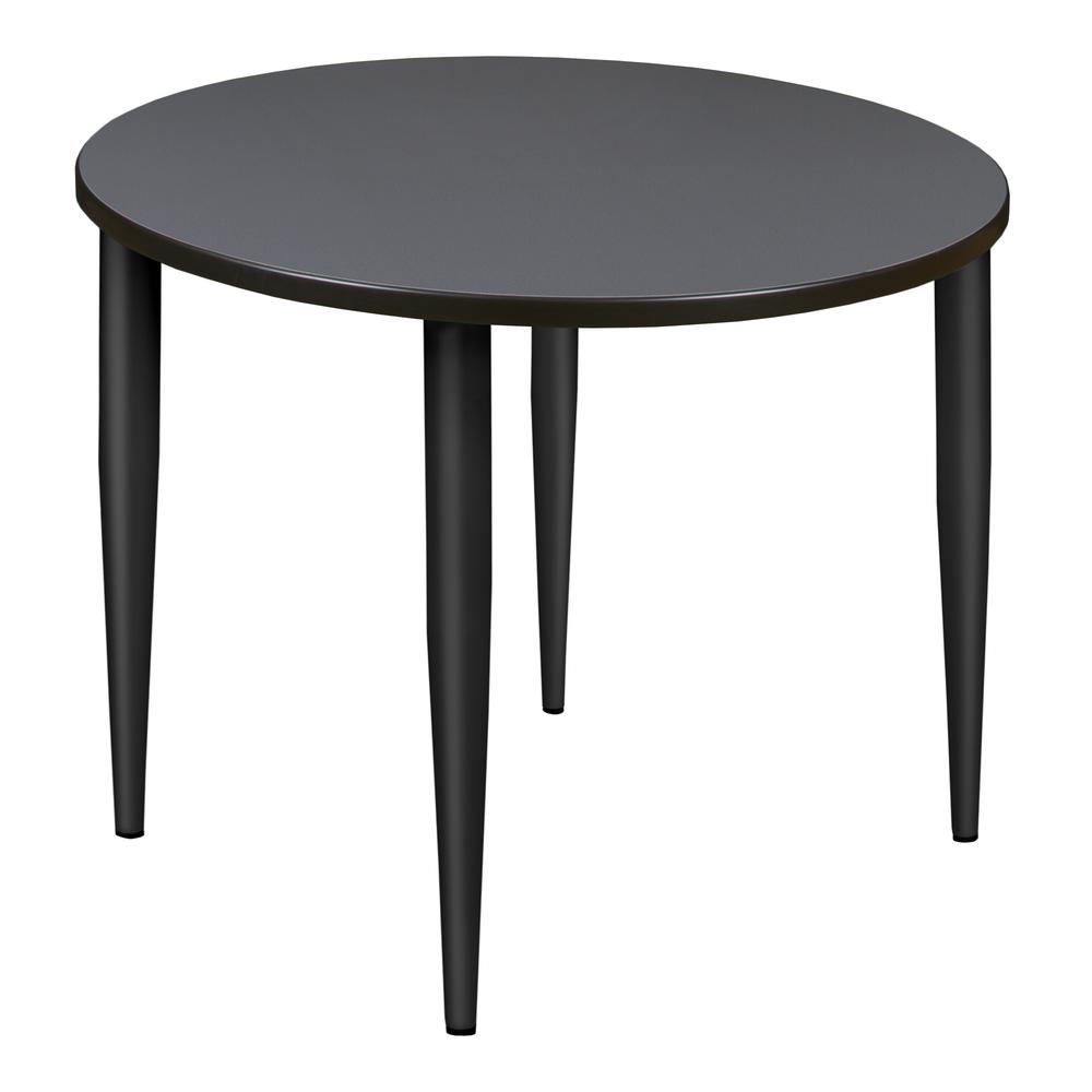 Kahlo 36" Round Tapered Leg Table- Grey/ Black. Picture 1