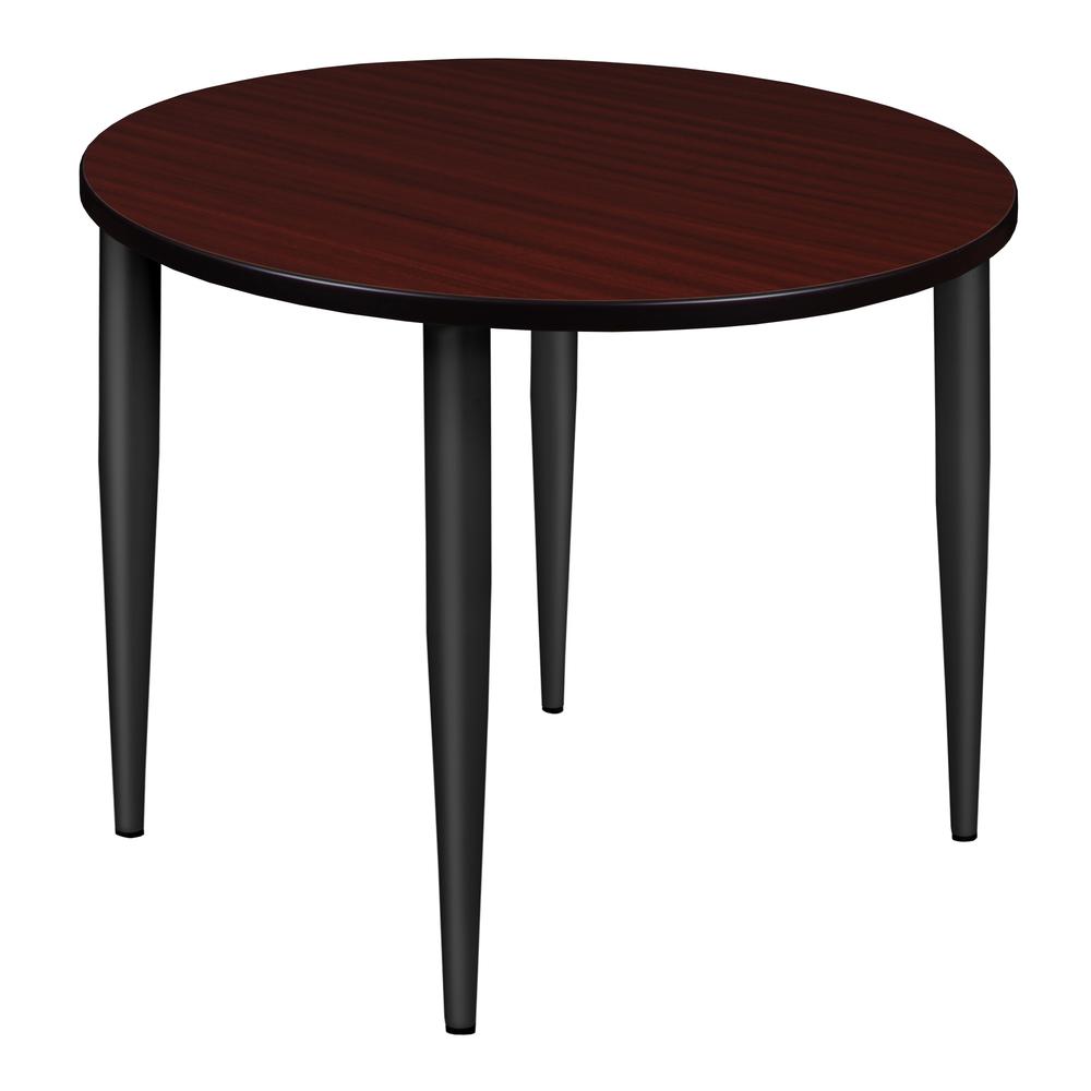 Kahlo 36" Round Tapered Leg Table- Mahogany/ Black. Picture 1