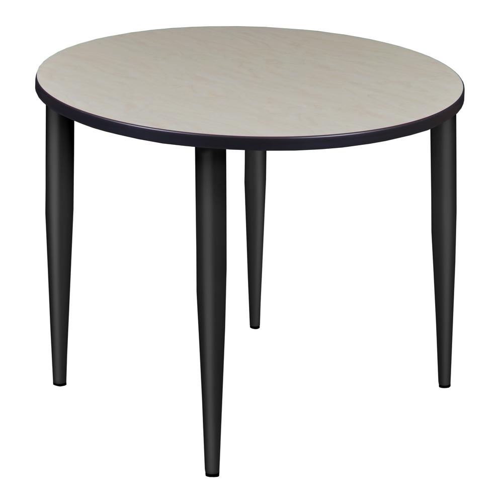 Kahlo 36" Round Tapered Leg Table- Maple/ Black. Picture 1