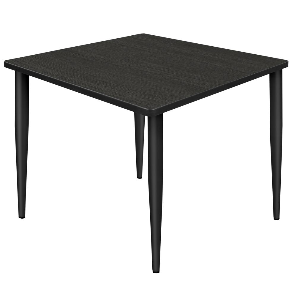 Kahlo 42" Square Tapered Leg Table- Ash Grey/ Black. Picture 1