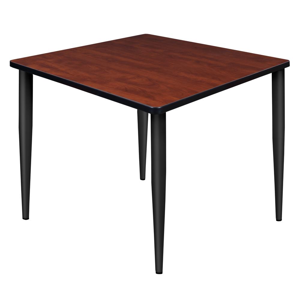 Kahlo 42" Square Tapered Leg Table- Cherry/ Black. Picture 1