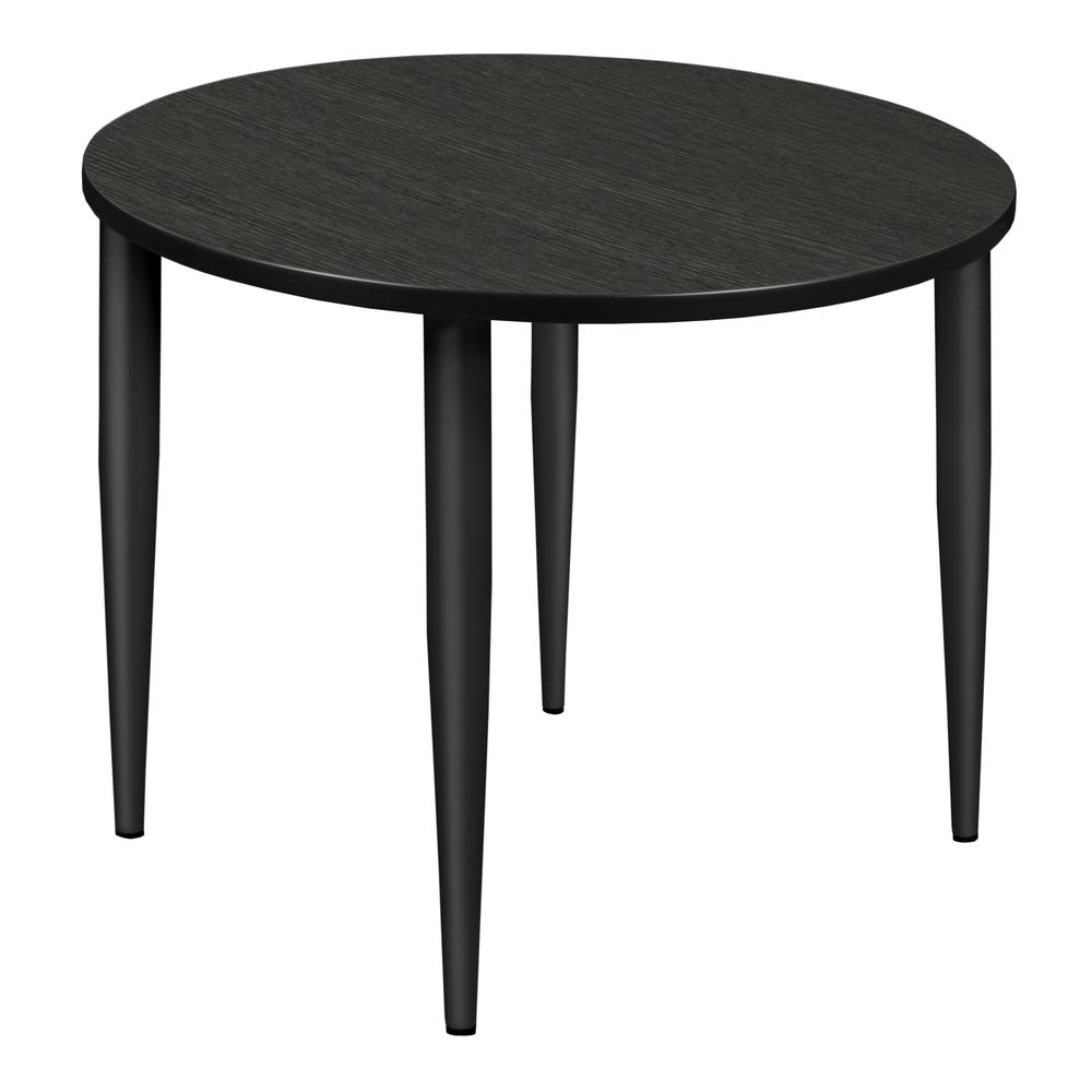 Kahlo 42" Round Tapered Leg Table- Ash Grey/ Black. Picture 1