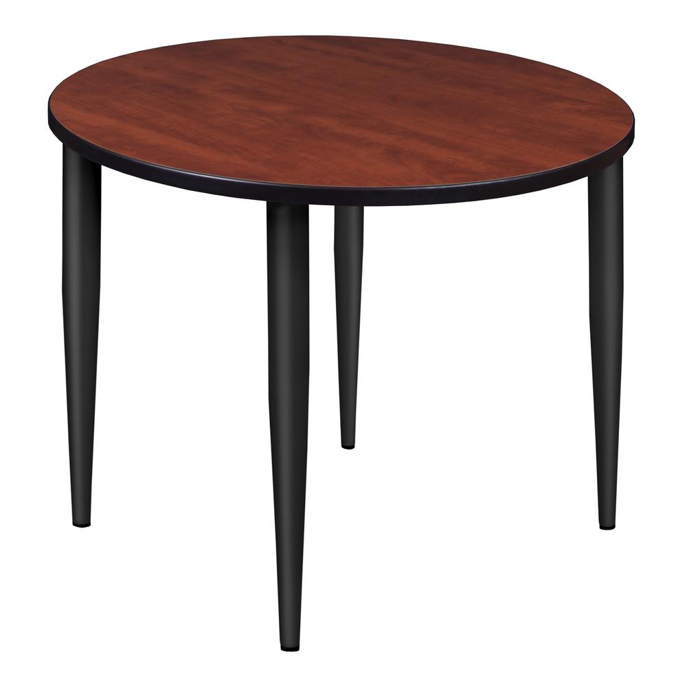 Kahlo 42" Round Tapered Leg Table- Cherry/ Black. Picture 1