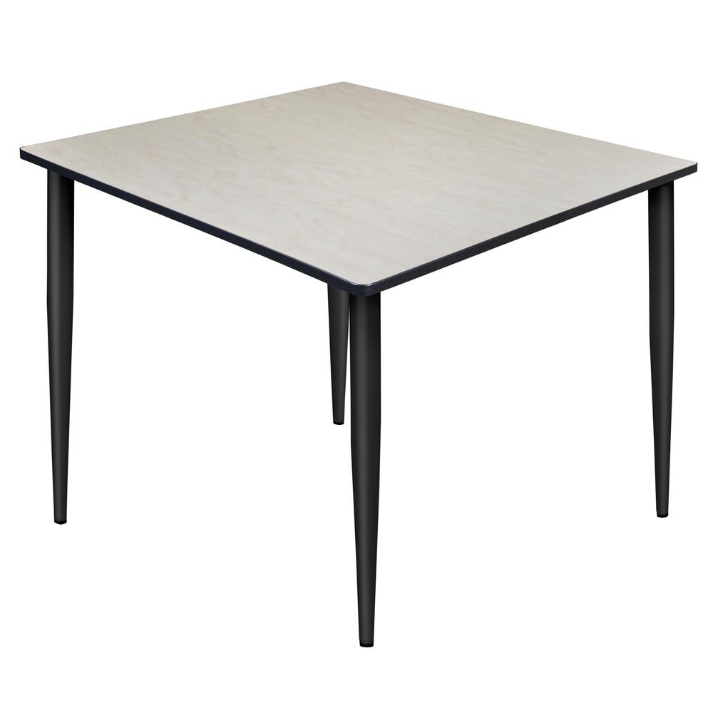 Kahlo 48" Square Tapered Leg Table- Maple/ Black. Picture 1