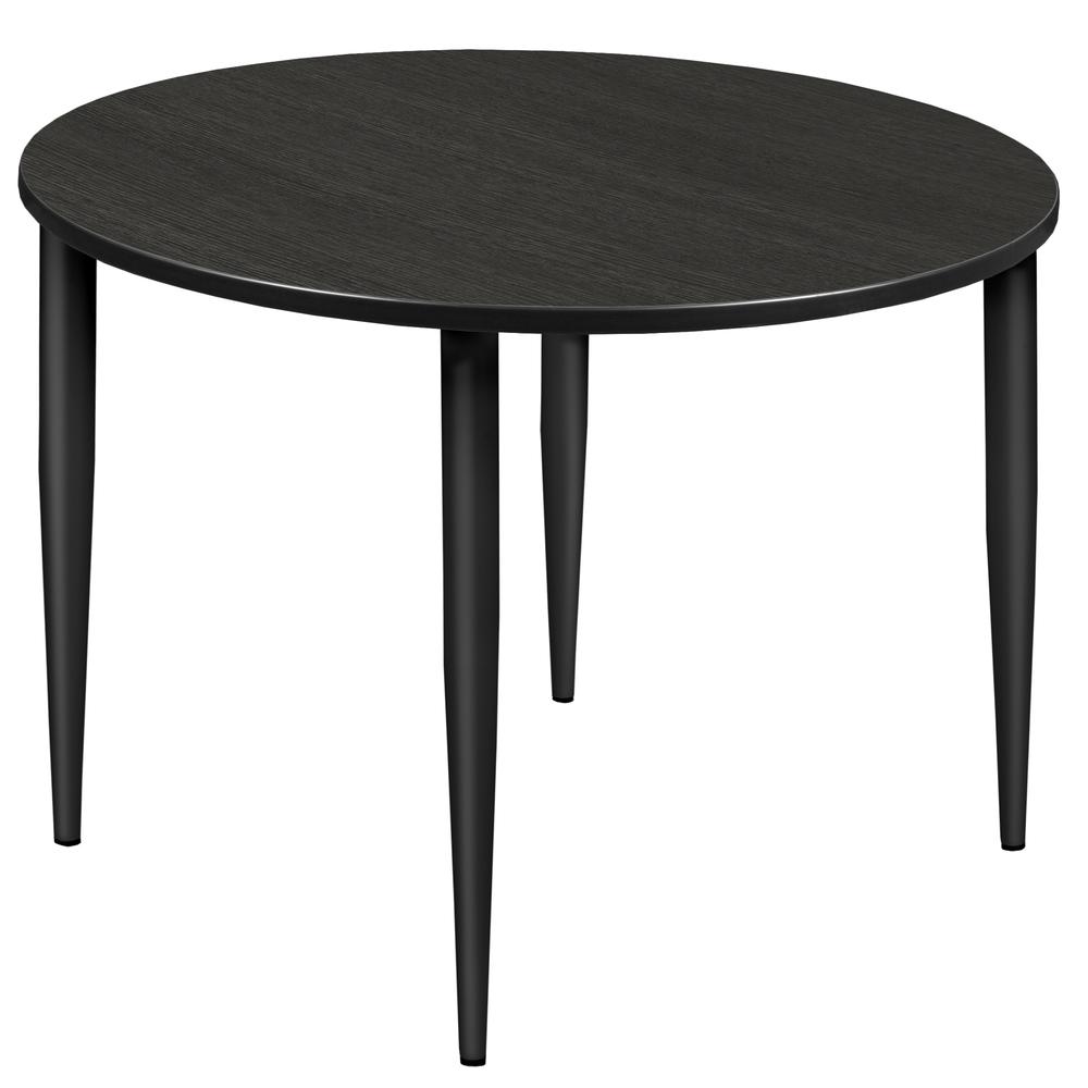Kahlo 48" Round Tapered Leg Table- Ash Grey/ Black. Picture 1