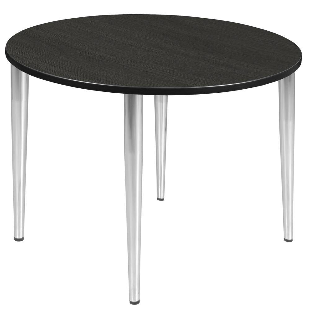 Kahlo 48" Round Tapered Leg Table- Ash Grey/ Chrome. Picture 1
