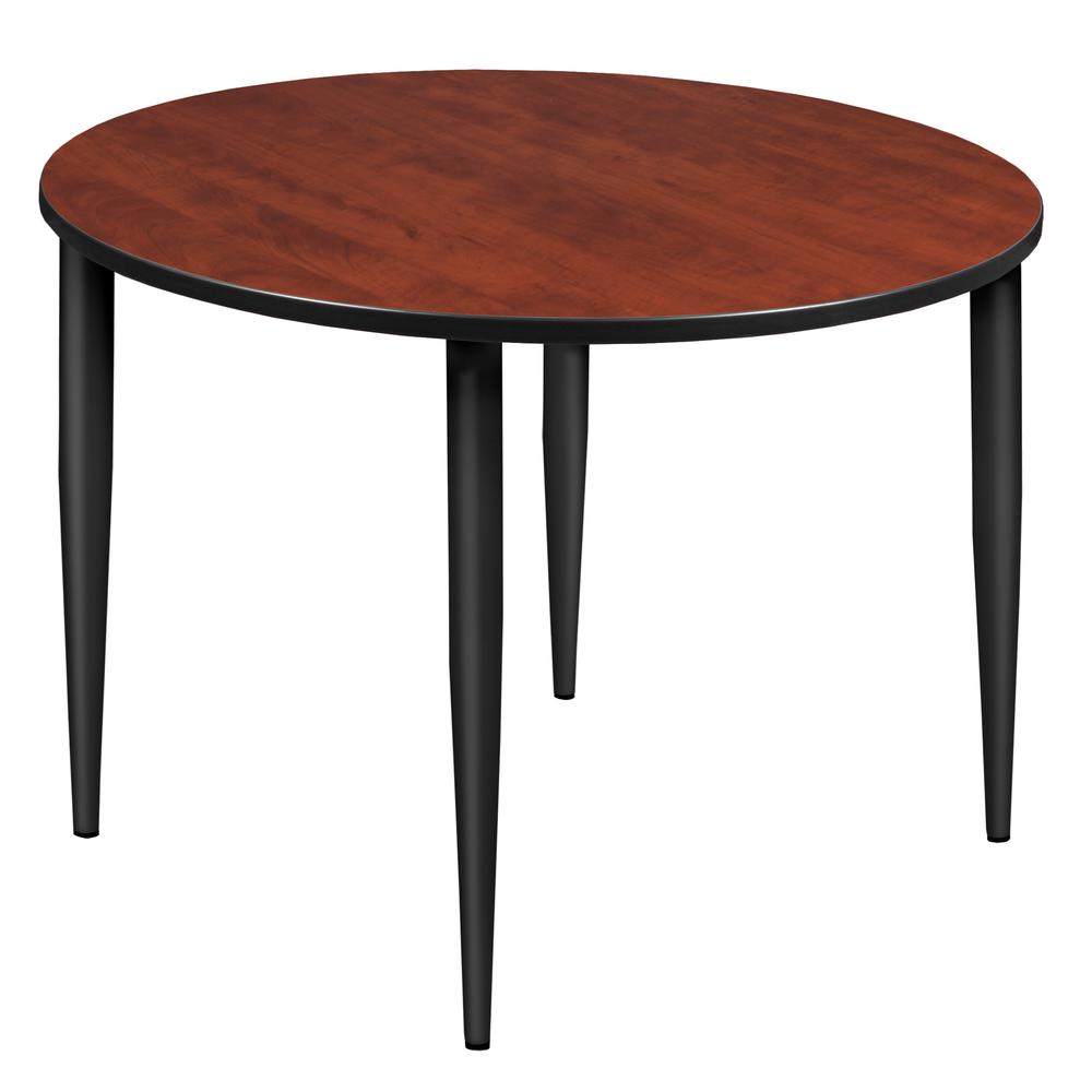 Kahlo 48" Round Tapered Leg Table- Cherry/ Black. Picture 1