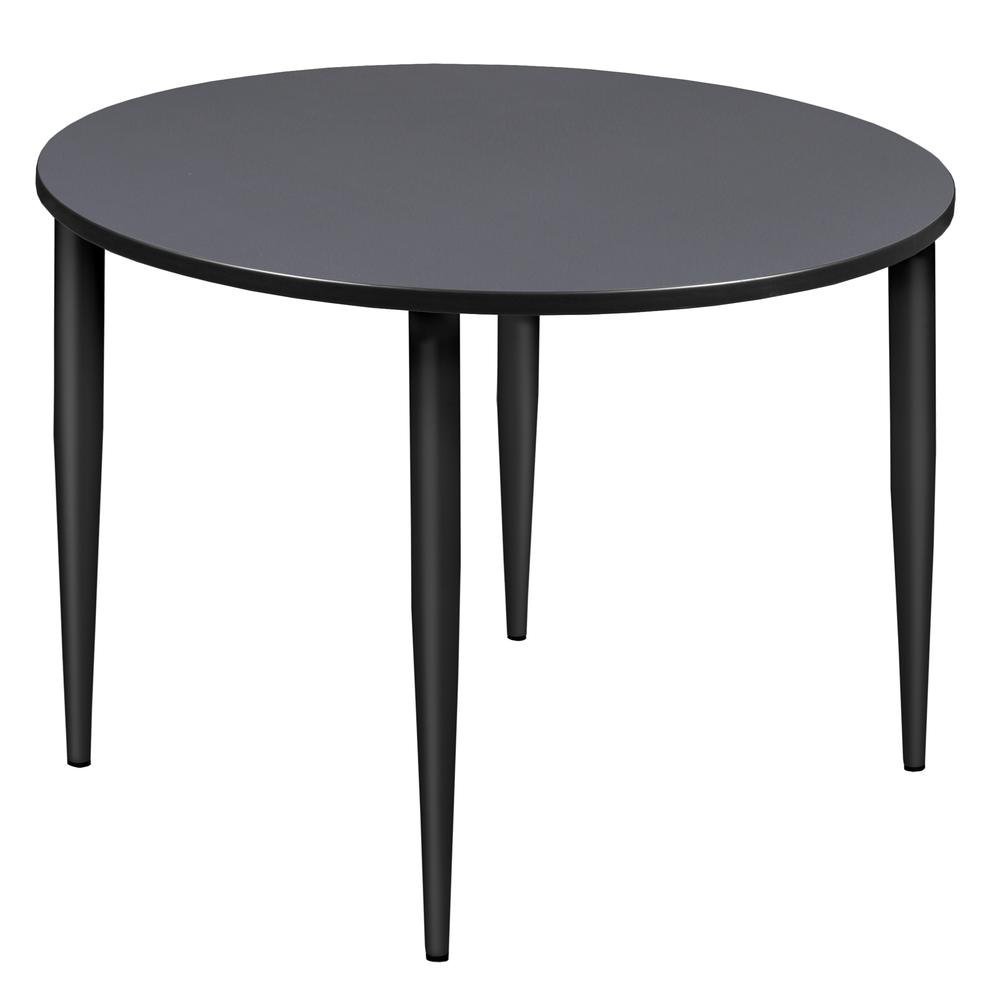 Kahlo 48" Round Tapered Leg Table- Grey/ Black. Picture 1