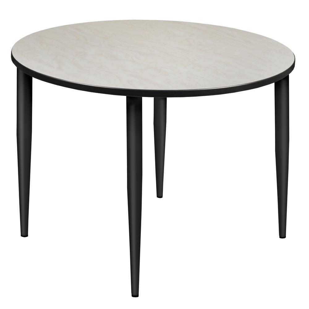 Kahlo 48" Round Tapered Leg Table- Maple/ Black. Picture 1