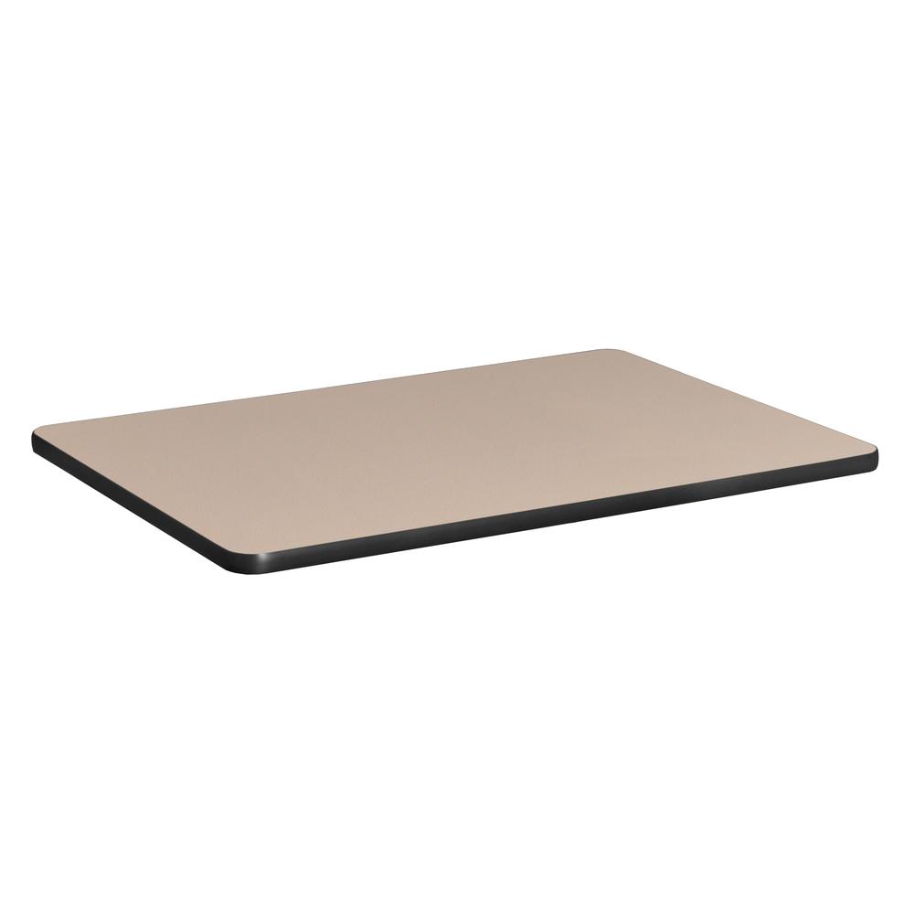 18.5" x 26" Standard Rectangle Table Top- Beige/ Grey. Picture 1