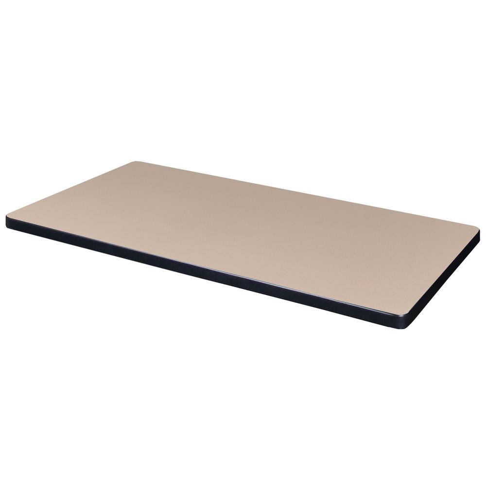 42" x 30" Standard Rectangle Table Top- Beige/Grey. Picture 1