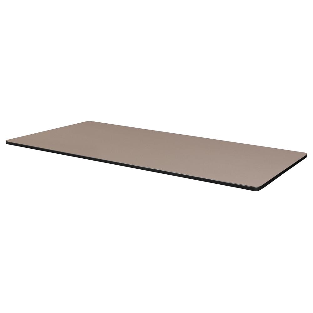 48" x 24" Rectangle Slim Table Top- Beige/ Grey. The main picture.