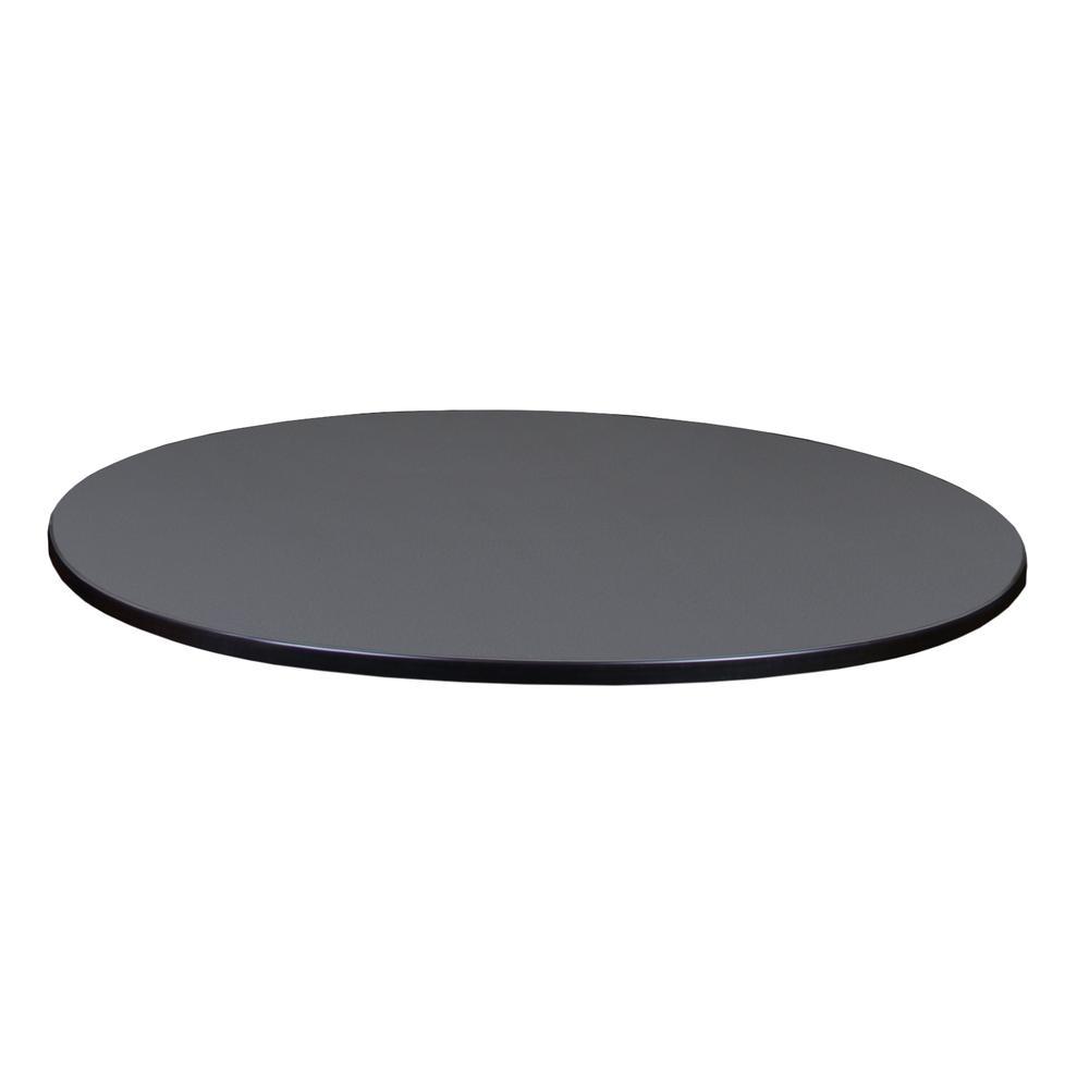 30" Round Slim Table Top- Beige/ Grey. Picture 2