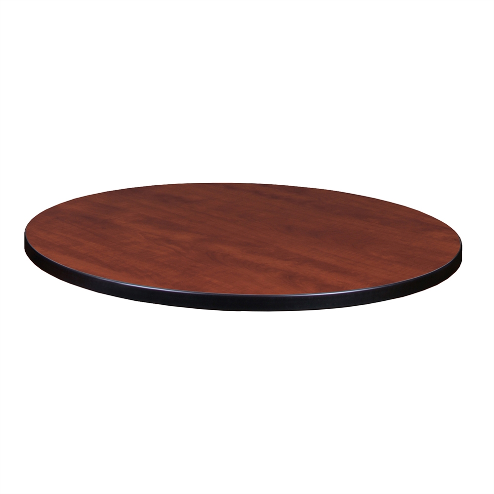 30" Round Laminate Table Top- Cherry/ Maple. Picture 1